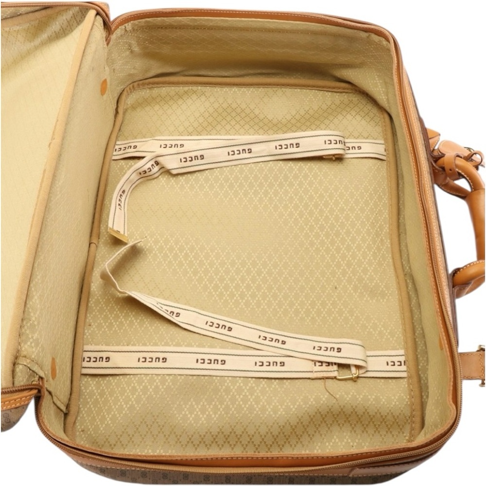 Gucci Micro GG Coated Canvas and Leather Travel Bag Luggage Tag lock key vintage - Picture 10 of 16